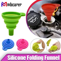 Embudo de silicona Universal para motor de coche, embudo de líquido para lavadora, cambio de fluido, plegable, portátil, para cambio de aceite de motor de gasolina