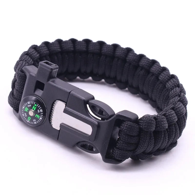 

Outdoor Travel Camping Thin Army green Braided Cobra Weave Plastic Buckle Paracord Survival Bracelet