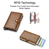 Carbon Fiber Credit Card Holder Wallet Men Rfid Smart Metal Thin Slim Pop Up Minimalist Wallet Small Black Purse Metal Vallet 5