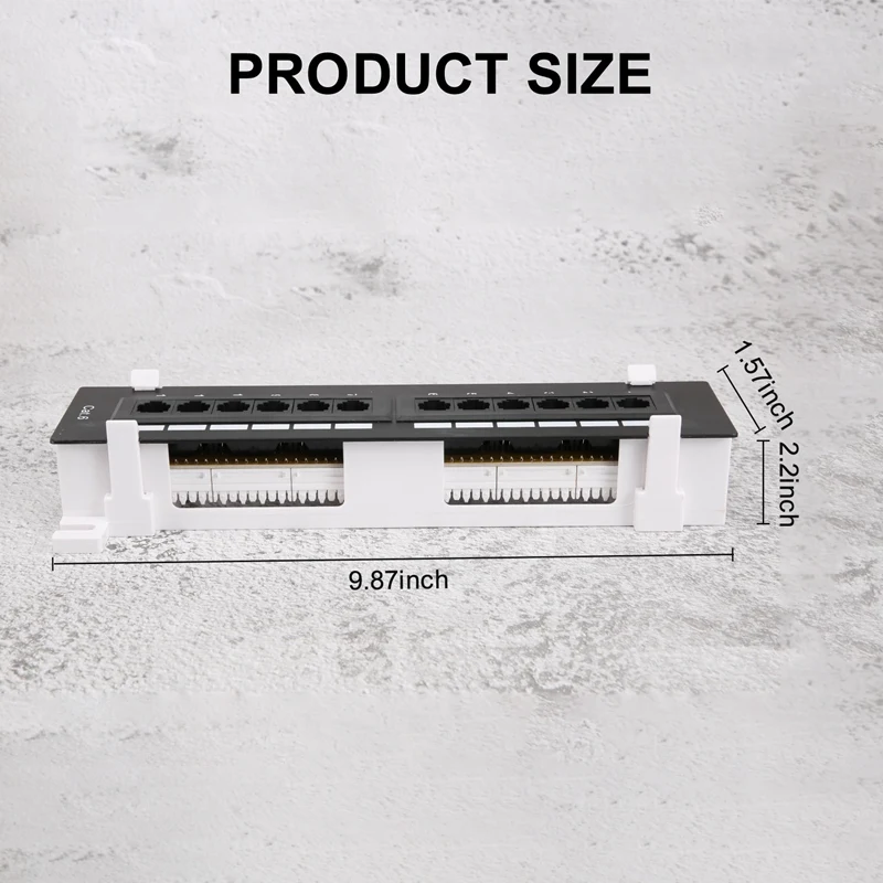 Network Tool Kit 12 Port Cat6 Patch Panel Rj45 Networking Wall Mount Rack Mount Bracket