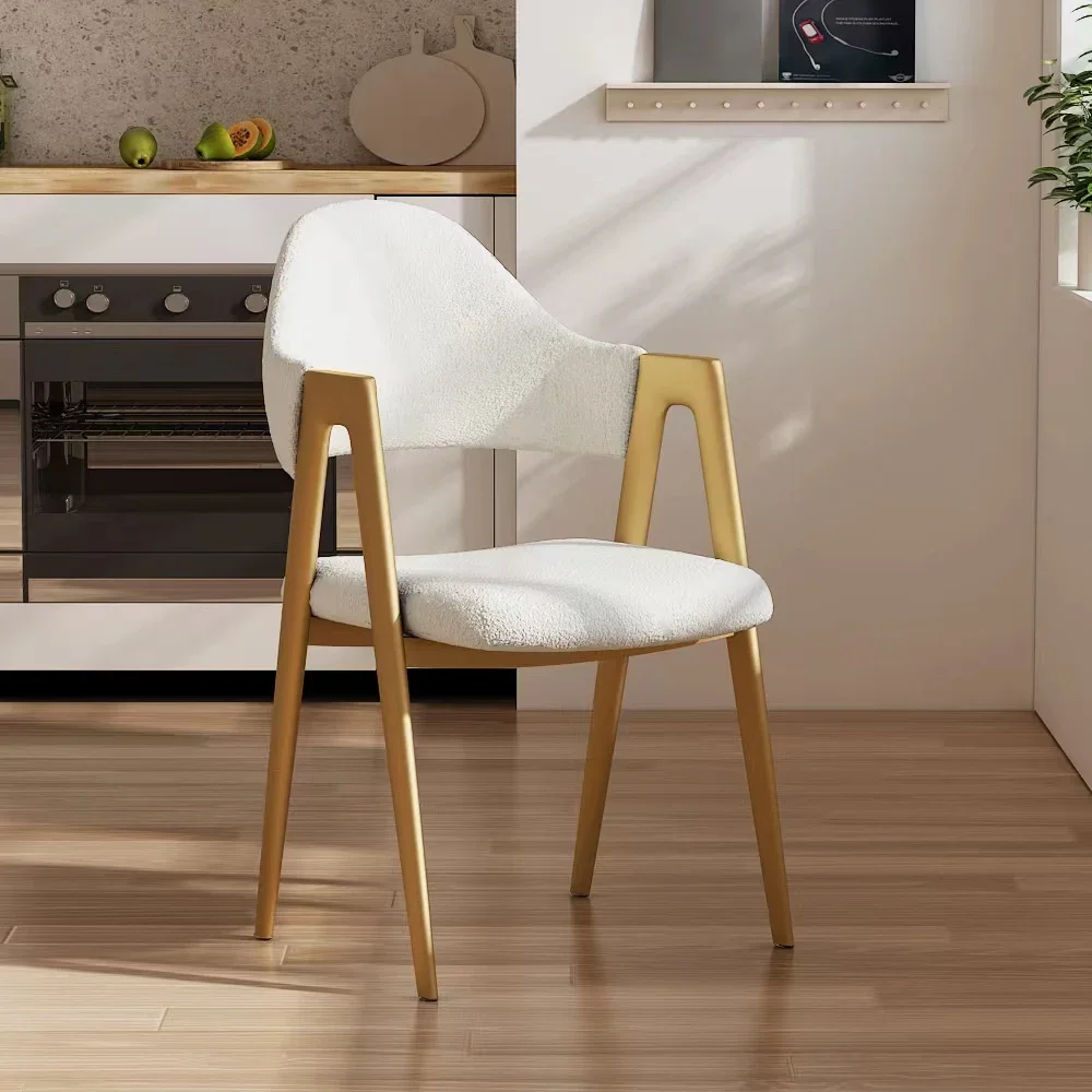

Metal Legs Vanity Dining Chairs Luxury Modern Back Support Comfortable Dining Chairs Waiting Bedroom Sillas Comedor Decoration