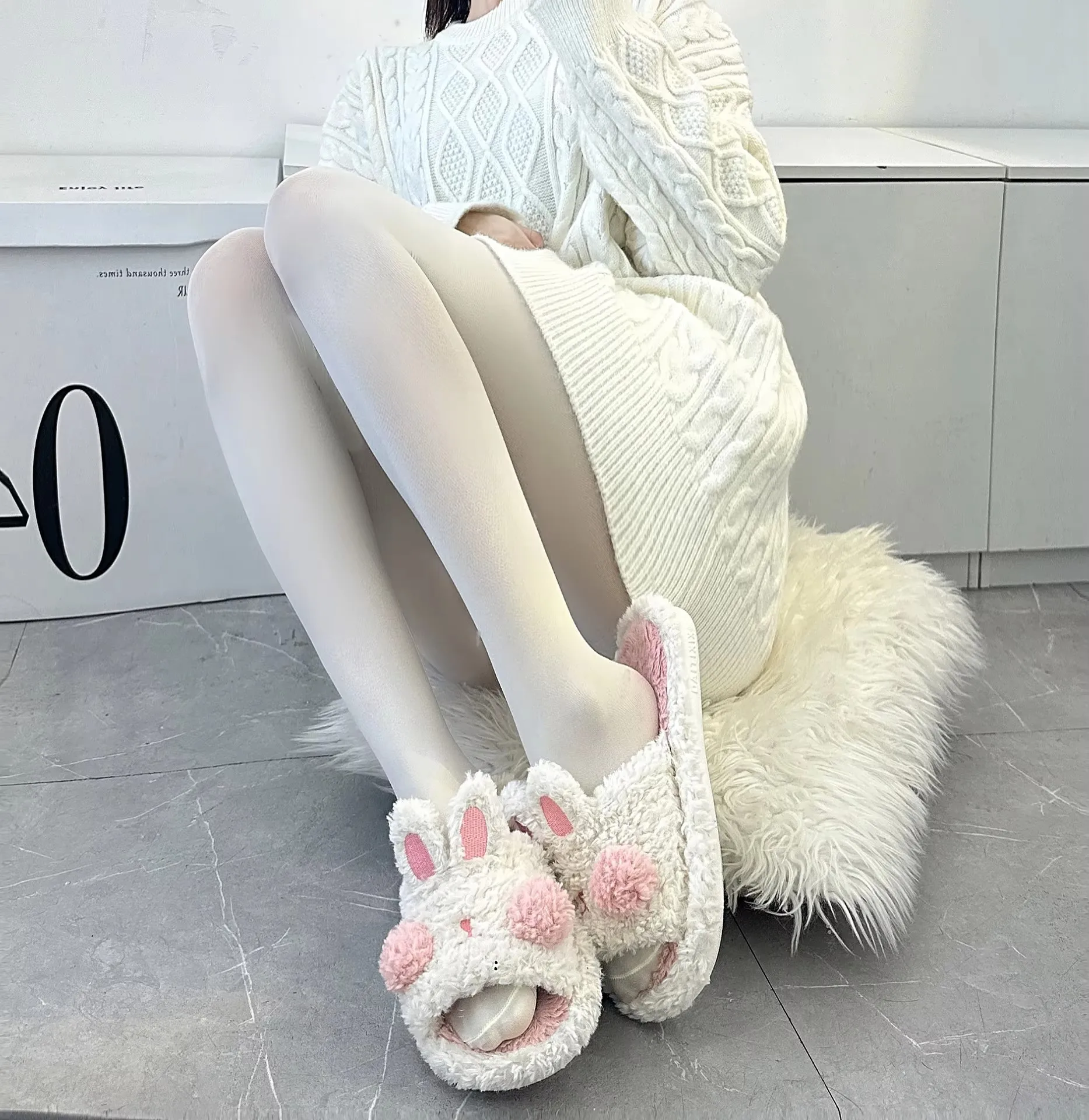 Solid Color Pantyhose Autumn/ Winter Pantyhose Thick Warm Comfortable White Stockings Lolita Pantyhose for Women Black