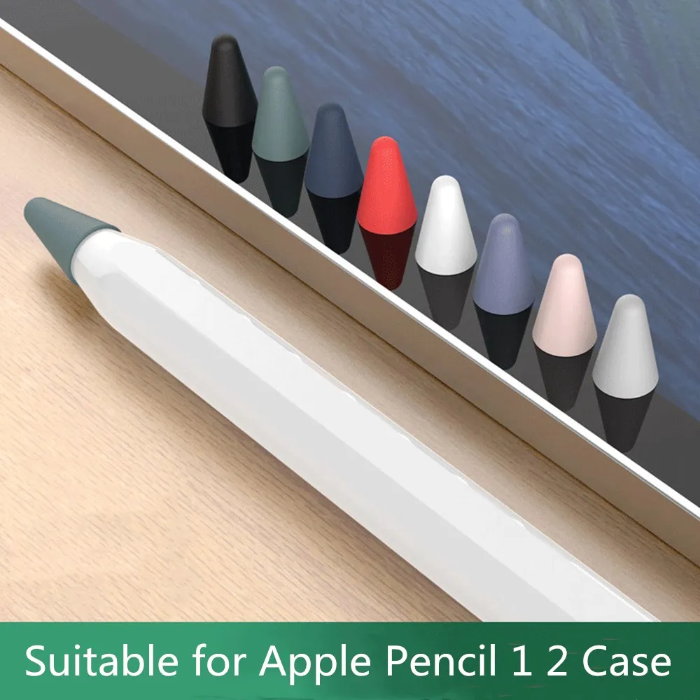 Silicone Replacement Tip Case For Apple Pencil 1 2 Touchscreen Stylus Pen Case nib Protective Cover Skin 8 pcs stylus pen