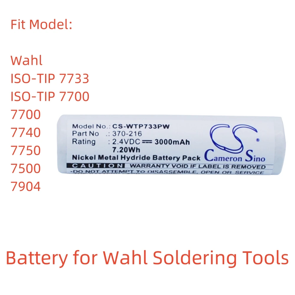 

Ni-MH Soldering Tools Battery for Wahl.2.4V,3000mAh,ISO-TIP, 7700, 7740, 7750, 7500, 7904,370-216, 00040-100