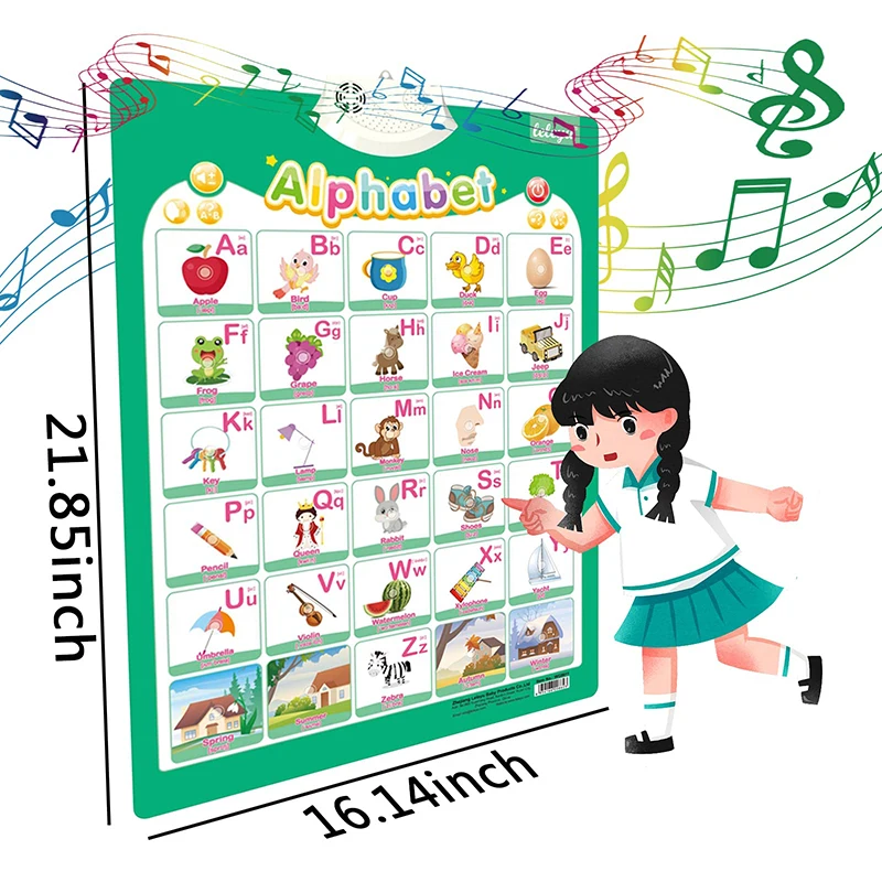 Sports Wall Chart Talking Poster Interactive Toddler Alphabet Learning Best Educational Gift for Boys Girls Ages Letter Sounds 6