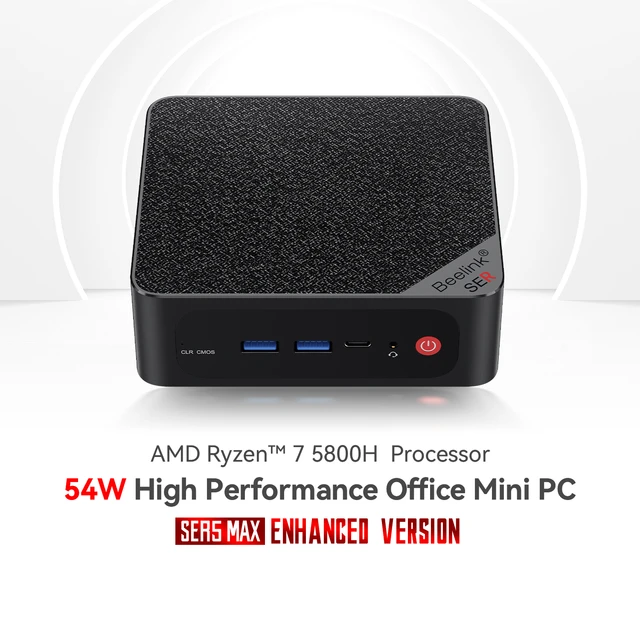 Beelink SER5 MAX Mini PC AMD Ryzen 7 5800H 54W TDP Gaming Computer 16GB  DDR4 500GB/1TB Nvme Windows 11 Pro Desktop Vega 10