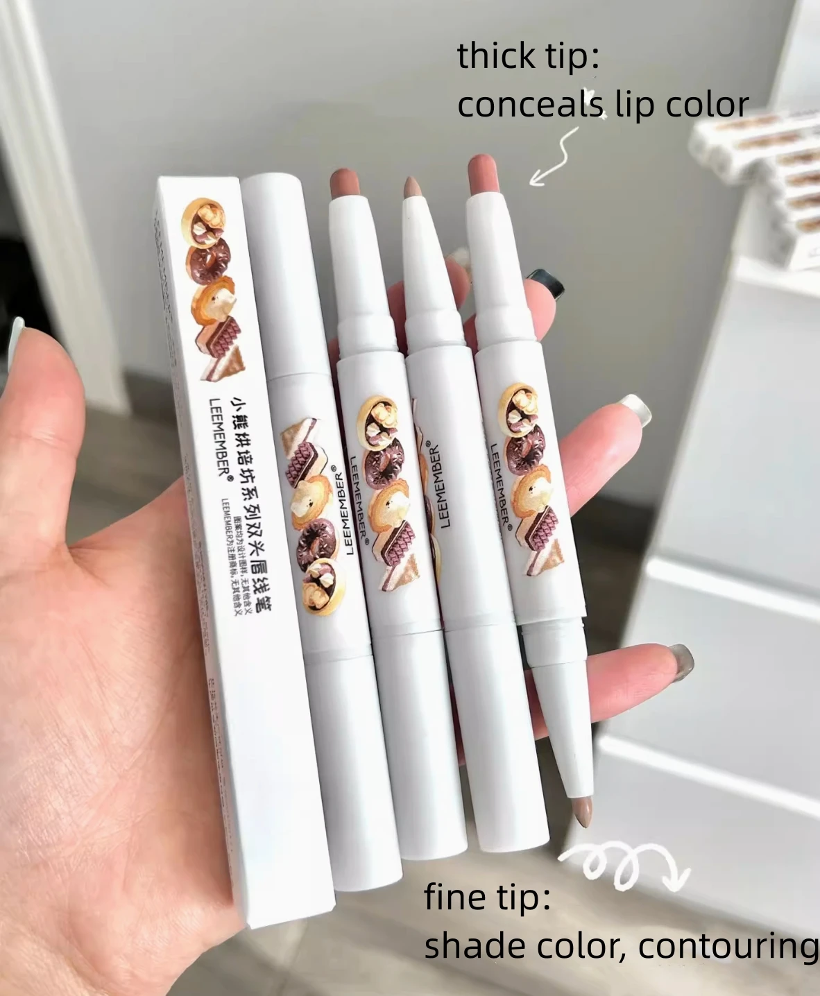 LEEMEMBER Lipliner Double Headed Lip Pencil Lip Liner Cute Lipstick Modify The Shape Of The Mouth Makeup Longlasting Cosmetics 2