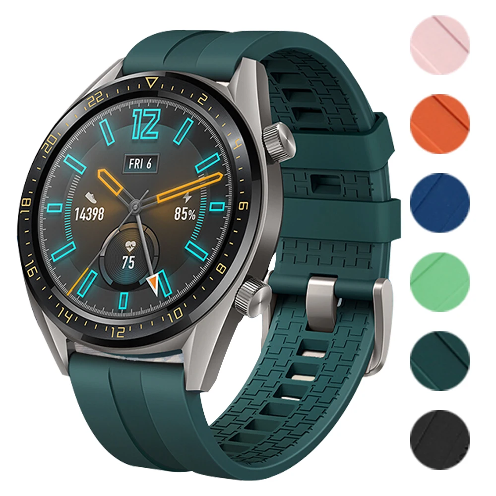 

22mm Watch Strap For Huawei Watch Gt/2/2e/3 Pro Strap Silicone Smartwatch Bracelet Samsung Galaxy Watch 3/45mm/46mm/gear s3 Band