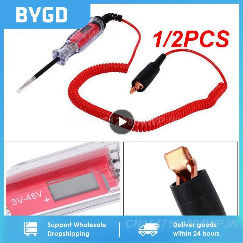 

1/2PCS High Quality Auto Circuit Tester Truck Voltage Tester Circuit DC 6V 12V 24V Auto Circuit Tester Auto Diagnostic Probe