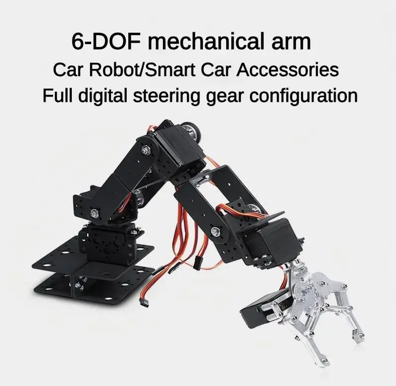 MG996 6 DOF 로봇 금속 합금 기계식 암 서보 클로 키트 (아두이노 ESP32 로봇 키트 교육용 PS2 프로그래밍 가능 장난감)