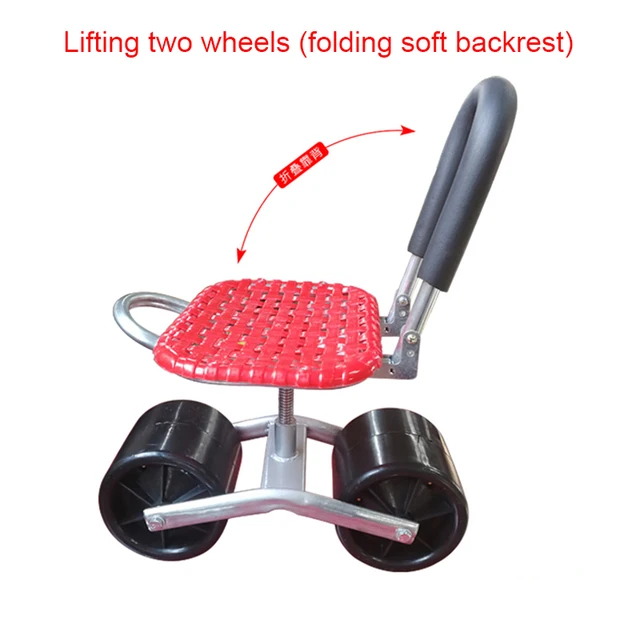 Kerti Kosár Szerszám Ültetés Széklet Kocsi Gördülő Munkás Ülés Szék Mozgó Munkaszék 3/4 Kerekek