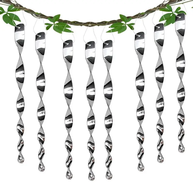 

Reflective Bird Repelling Stick 4/8/12Pcs Hanging Bird Repelling Wind Chimes Plastic Bird Repellents Screw Convenient For Yard