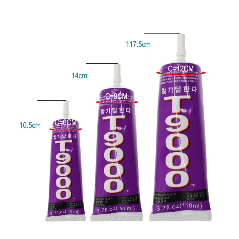 접착제 모바일 스크린 t9000 초강력 접착제, 수제 쥬얼리 아크릴 다이아몬드 원단 섬유 라인손, 15ml, 50ml, 110ml
