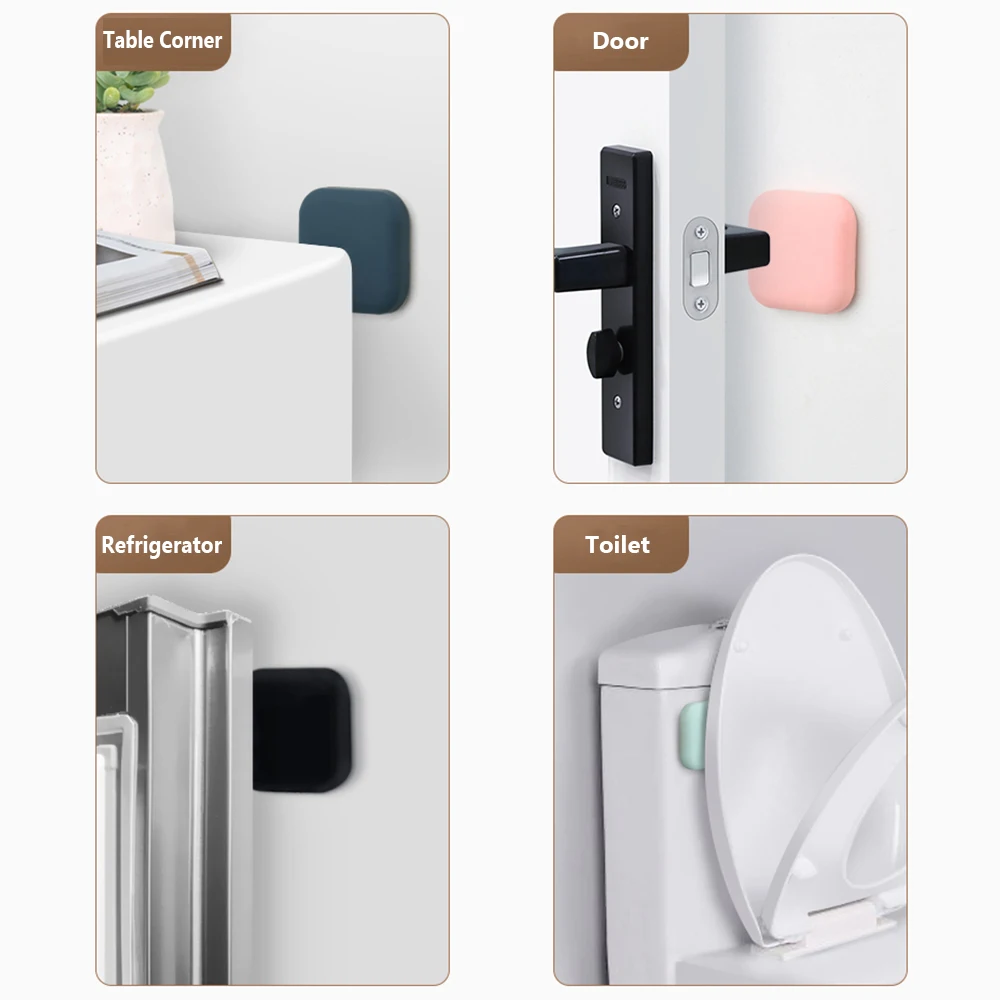 Silicone Door Stopper Self Adhesive Silicone Door Stopper Wall Furniture Protector Elastic Door Handle Bumper Mute Anti-crash Pad Furniture Accessory Door Stopper Bumpers Silicone Rubber Bumpers Silicone Door Sticker