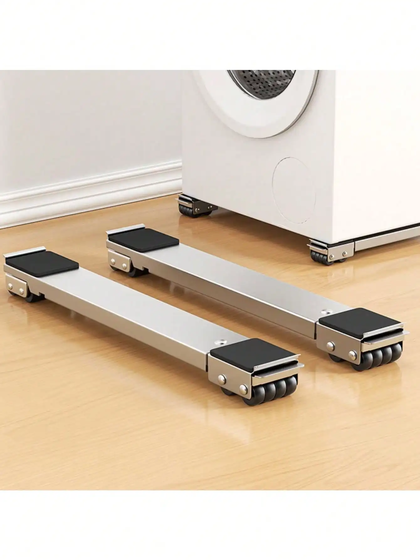 Duty Adjustable Washing Machine & Refrigerator Stands, With Silent Casters, 800lbs Capacity, Expandable Metal Frame, Heigh
