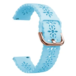 20mm Silicone Smart Watch Strap - Universal Fit Bracelet - Amazfit GTS 4 Mini (Light Blue B)