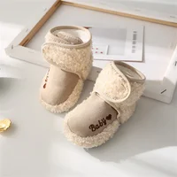 Plus Velvet Thick Warm Baby Shoes Winter Cashmere Soft Comfortable Infant Girls Boys Anti-Slip Newborn Baby Crib Shoes 3