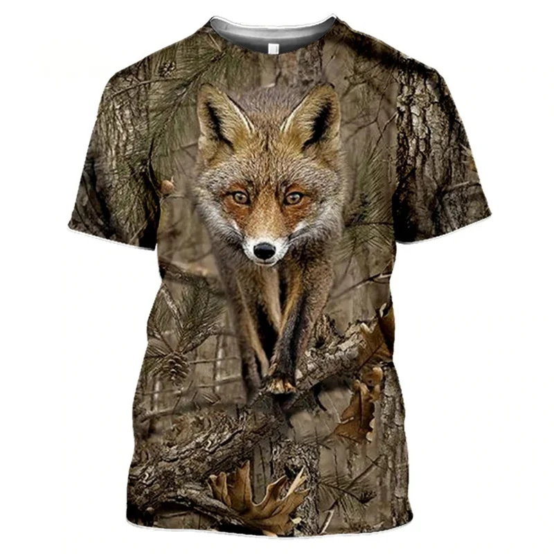 

Male Outdoor Animal Element Style 3D Printing Tee Shirt Dazzling Breathable Cool Tight Fitting Sports Short Sleeve Quick Dry Mat
