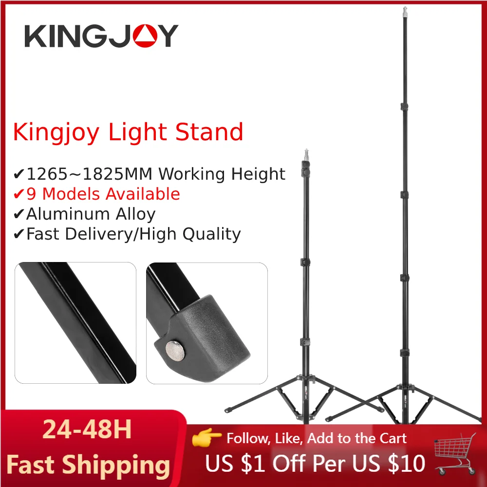 

KINGJOY Photographic Light Stand Tripod Aluminum Alloy Flash Lamp Tripode for TV Station Photo Studio LED Softbox Laptop Bracket