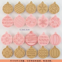 Christmas Cartoon Cookie Cutter & Dough Stamp - 3D Plastic Pressable Biscuit Mold for Festive Baking and Party Decor (No Box)