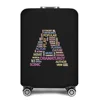 Luggage Protective Cover 18-28inch Trolley Baggage Travel Bag Dust Covers Elastic Protection Suitcase Case Text Letter Printed 6