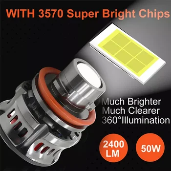2pcs Mini Led Bulbs Car Fog Lights 15000LM Super Power 50W Sadoun.com
