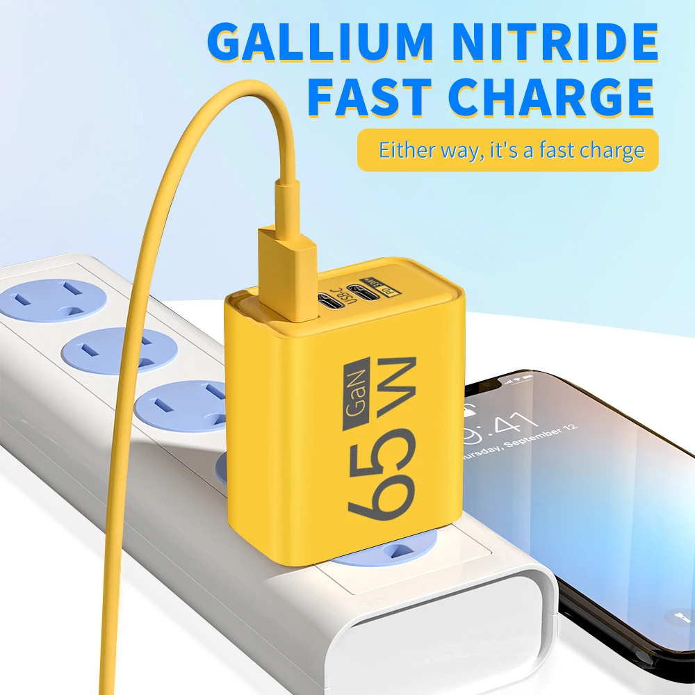 Total 65W GaN USB Charger PD Type C Cable Fast Charging Mobile Phone Charger For iPhone Samsung Xiaomi QC 3.0 Quick Charge Plug BEST SELLERS