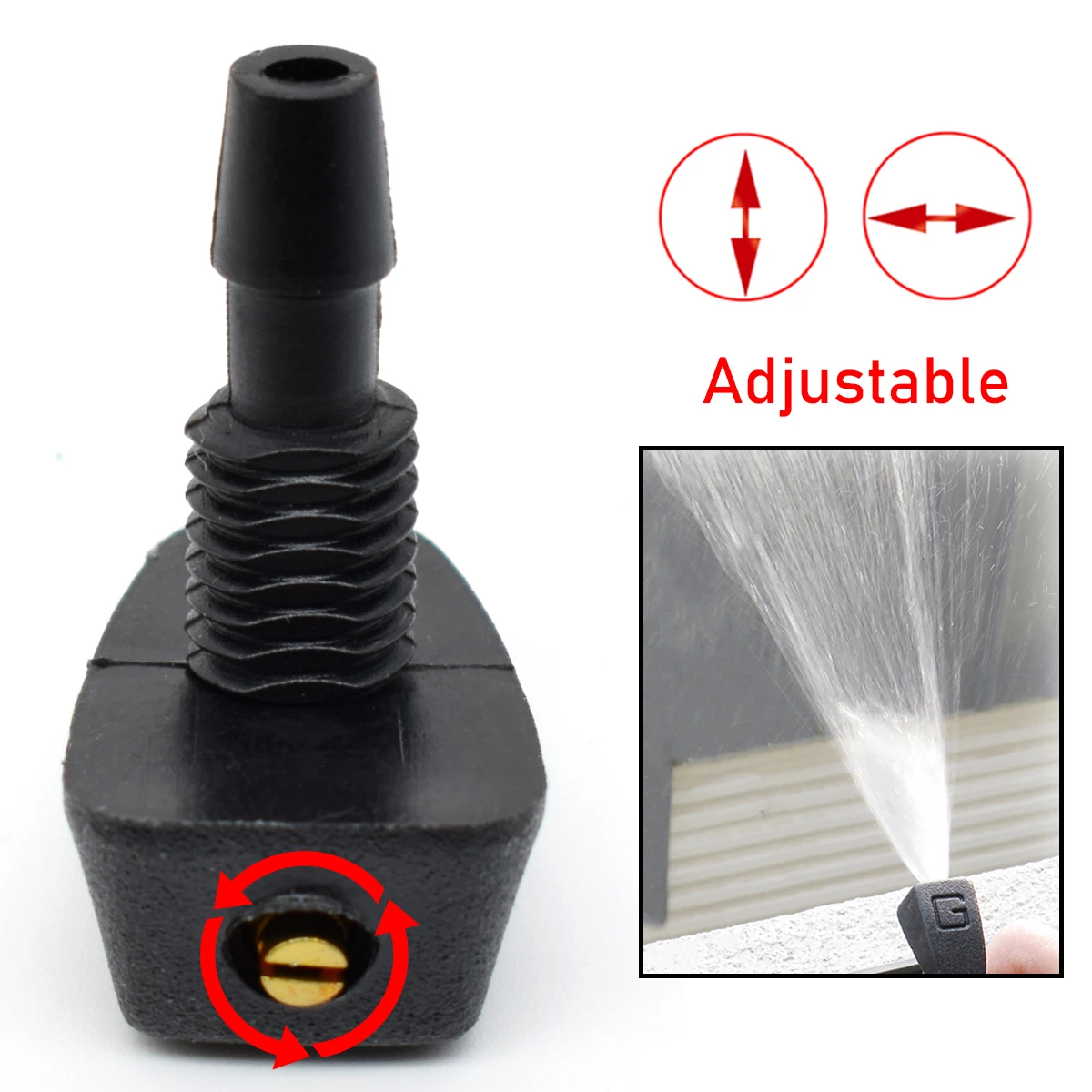 Auto Universal Frontscheibe Wischer Düse Jet Sprayer Schlauch Rohr Connector Kit Spray Wasser Fan Auslauf Waschmaschine Outlet Einstellung – Detail 2