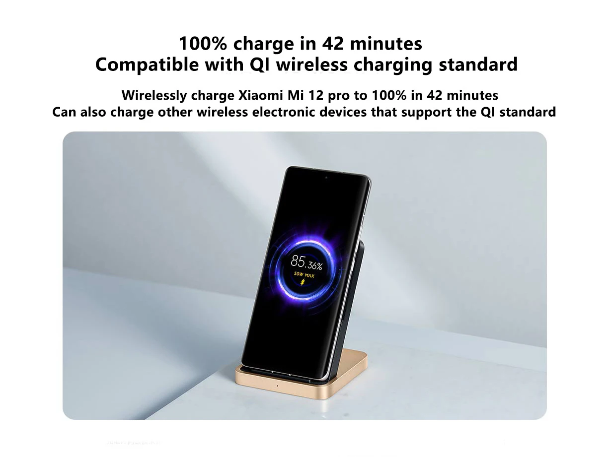 For Xiaomi 50W Max Wireless Charger Temperature Control Vertical Charging Base Fast Charger For Xiaomi Mi 12 Pro Charger Adapter Battery Charger Wireless Charger Fast Charger Battery Charger Adapter