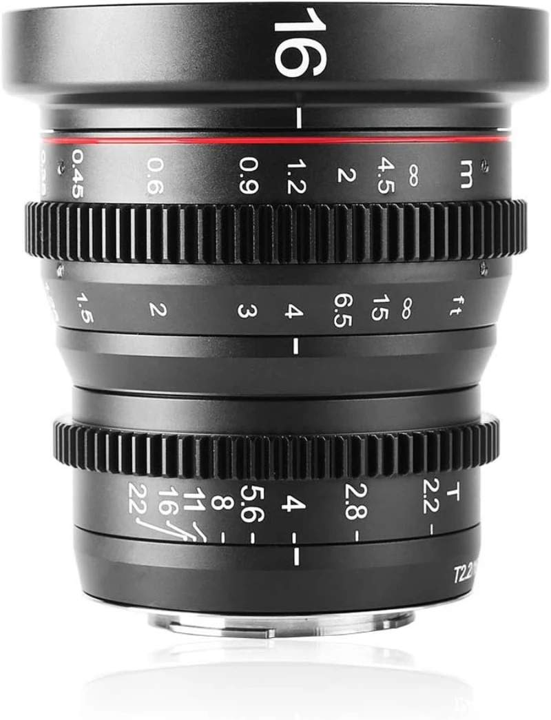 Meike 16 мм T2.2 фиксированный кинообъектив с ручной фокусировкой для M43 Micro Four Thirds MFT Mount Cameras BMPCC 4K ZCAM E2