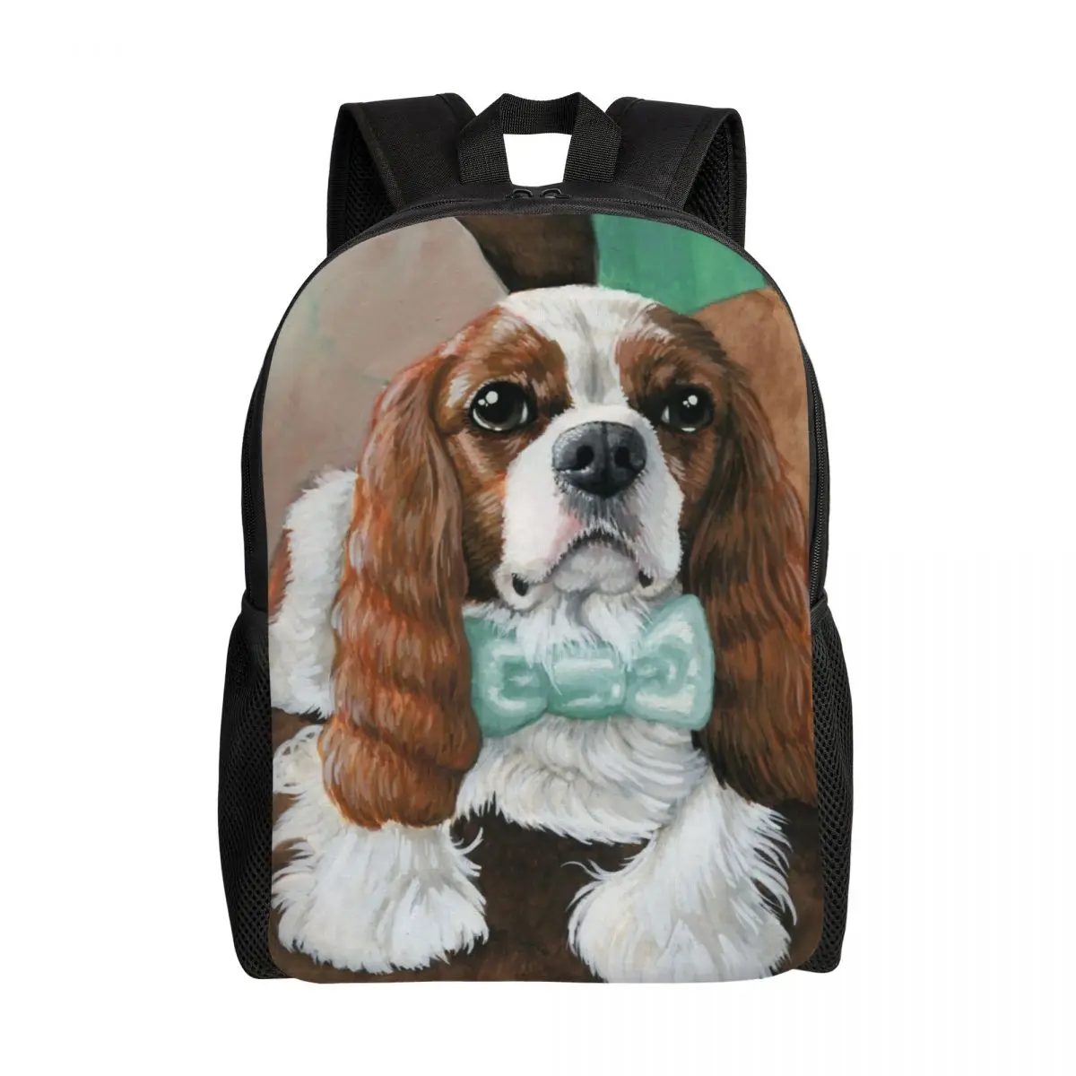 

3D Printing Cavalier King Charles Spaniel Backpack for Pet Dog College School Travel Bags Men Bookbag Fits 15 Inch Laptop
