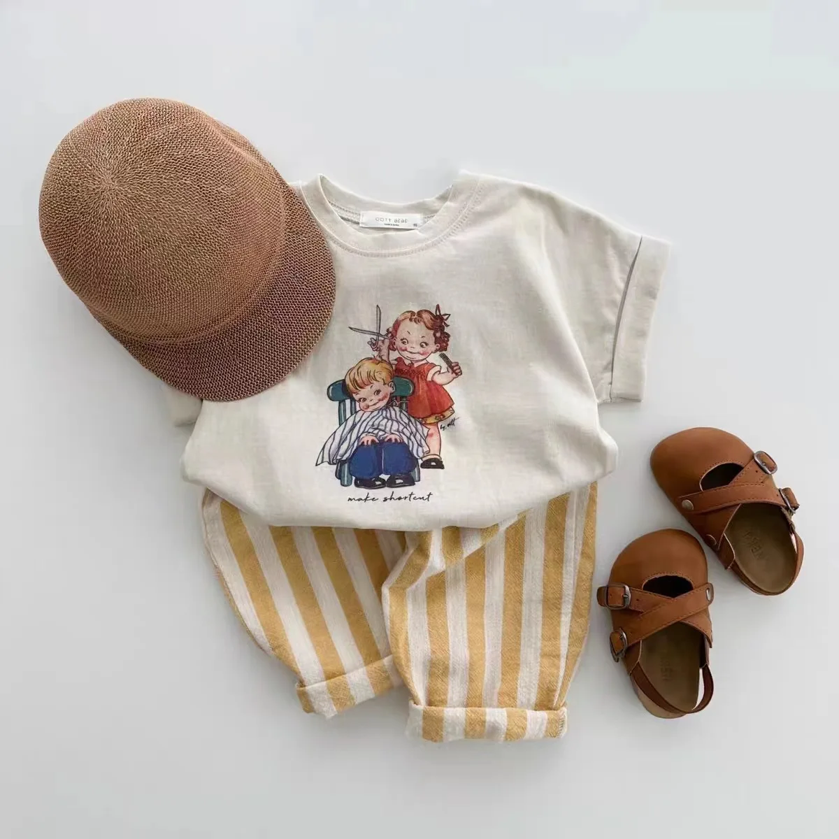 0-2Yrs Newborn Baby Boys Stripe Pants Cotton Casual Linen Elastic Trouers Toddler Infant Kids Girls Loose Pants