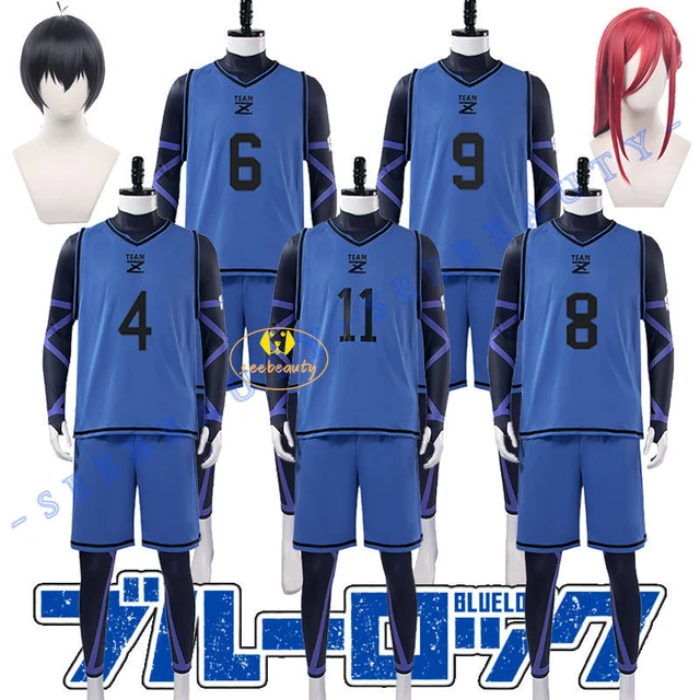 Anime Blue Lock Bachira Meguru Cosplay Costume Football Jersey