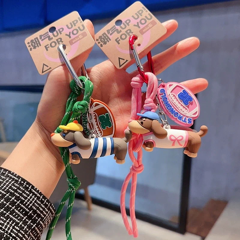 Keychain Cute Cartoon Sausage Puppy Doll Pendant Keychain Decoration Couple Bag Car Festival Business Gift 5