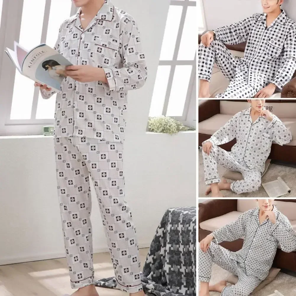 

Capri Evening Long Relaxing Top Set Comfortable Men's Pants Loungewear Sleeve Pajama - With For Print And 2023