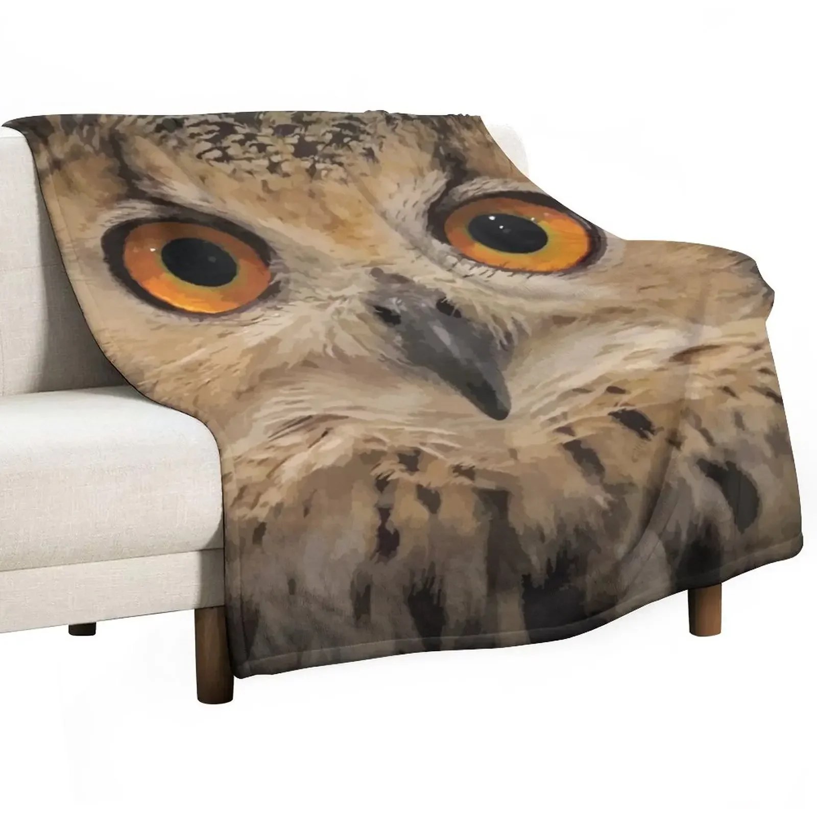 

Indian Eagle Owl Throw Blanket halloween fluffy Soft Blankets