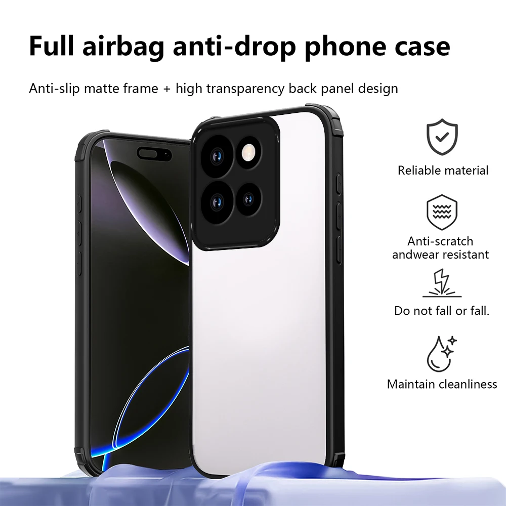 Solid Color Shock-Absorbing Protective Phone Case