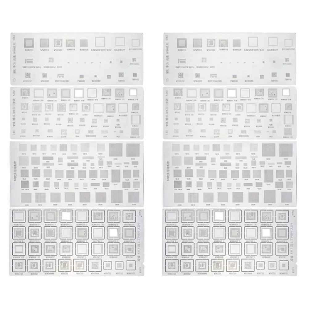 

8PCS Universal BGA Stencil for MTK CPU RAM PM Power IC Reball Pin Direct Heat Template