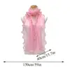 Spring Summer Neck Wrap Thin Neckerchief Hijab Scarf Lace Curled Edge Scarf Breathable Long Scarves Elegant Sunscreen Headscarf 2