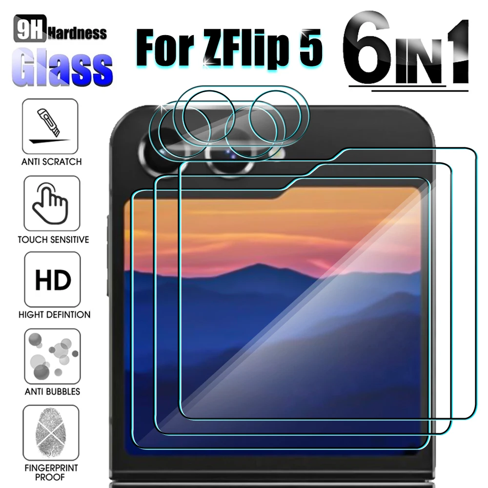Proteggi Schermo Esterno In Vetro Temperato Per Samsung Galaxy Z Flip 5 Anti-Scratch Hd Clear Camera Lens Protezione Della Pellicola In Vetro