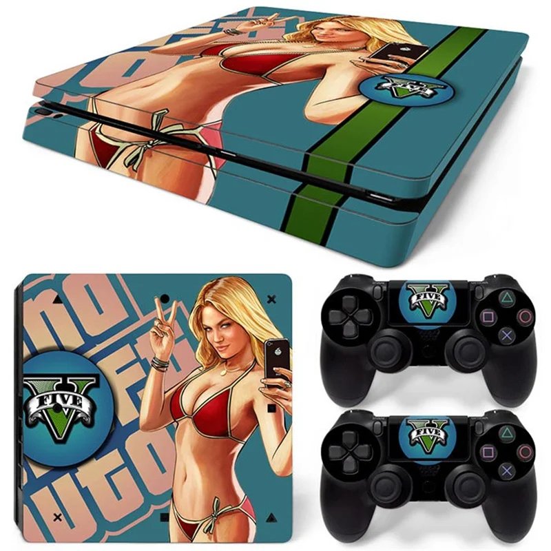Gta Girls Game Ps4 Slim Skin Sticker Decal Cover Per Ps4 Slim Console E 2 Controller Skin Vinyl Slim Sticker Decal