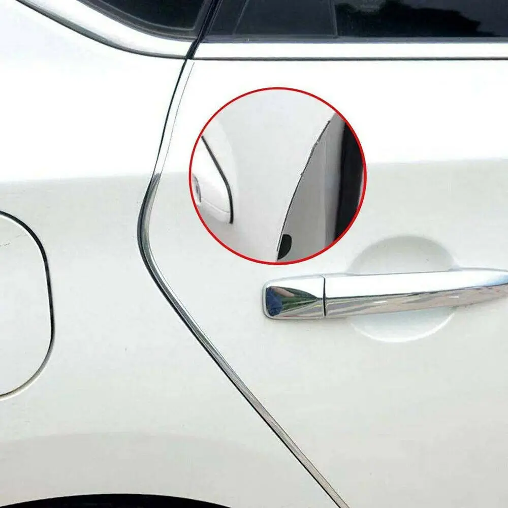 6M Car Door Chrome Moulding Edge Scratch Protection Strip Bumper Anti-collision Strip DIY Silver PVC Molding Decorative Strip