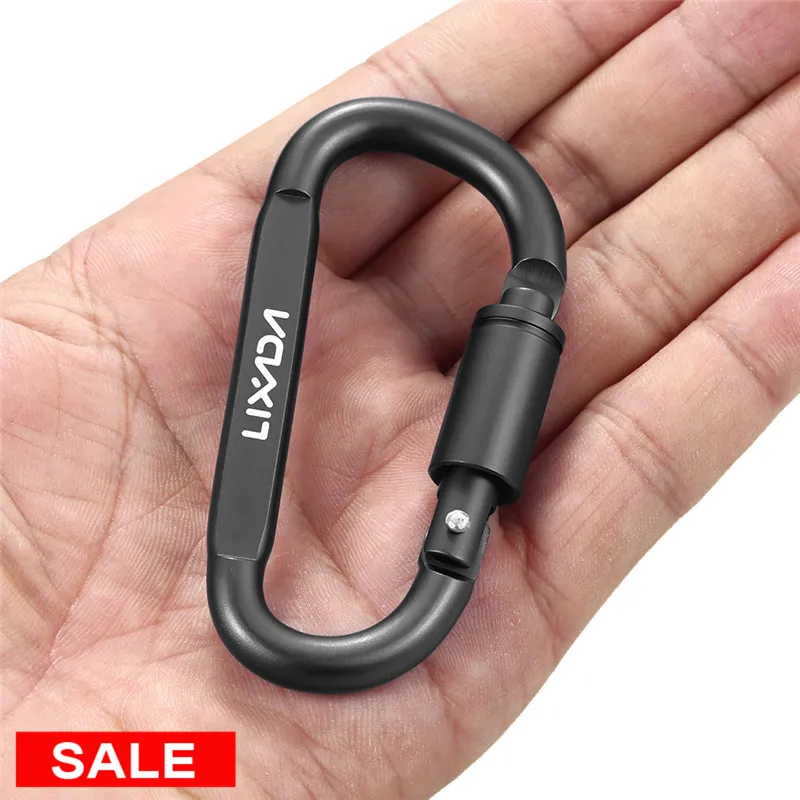 Climbing Carabiner Lixada Aluminum Alloy Carabiner Outdoor Climbing Camping Carabiner Locking Hook Screw D Buckle Keychain Multi Tools