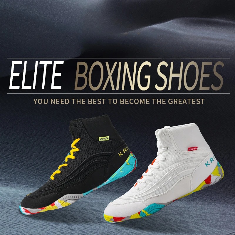 

Профессиональная Обувь для бокса, детские Нескользящие кроссовки для мальчиков, дышащие боксерские тренировочные ботинки с высоким берцем