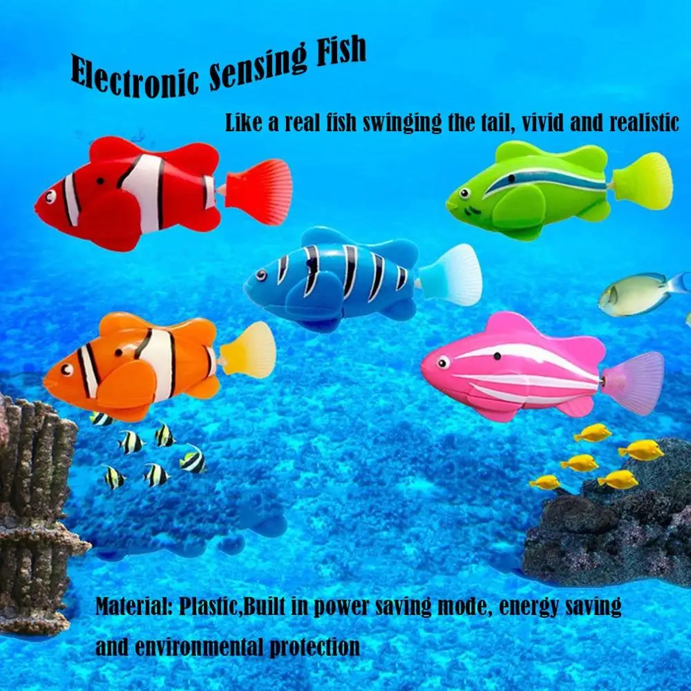 New Mini Bath Toy Bionic Robot Fish Electric Swimming Magical Robotic Fish Underwater World Deep Sea Electronic Sensing Fish