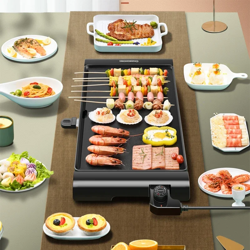 Large Electric Grill Barbecue Household Smokeless Electric Pan Non-stick Grill Pan Grilled Fish Grill Electric 1500W 3
