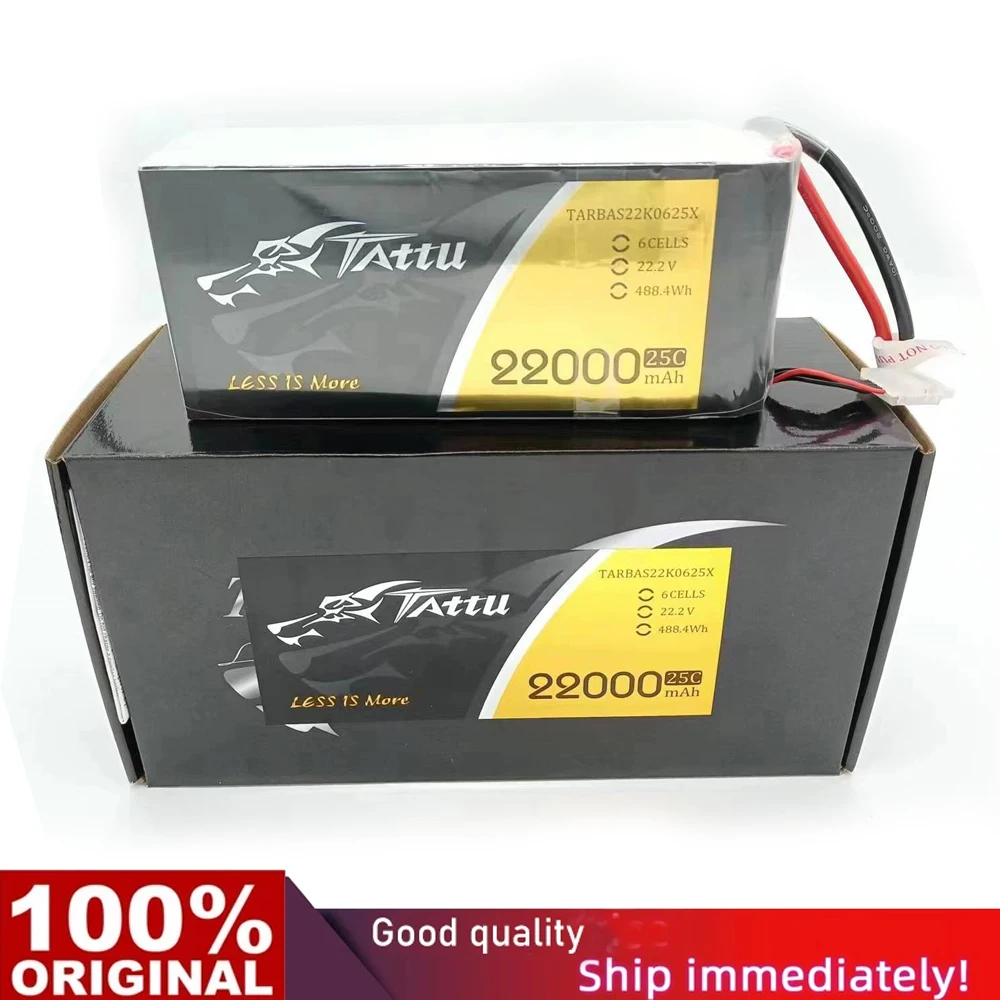 

TATTU 22000mAh 22.2V 6S 488wh LiPO Battery Burst 25C for Big Load Multirotor FPV Agricultural Spray Drone Frame