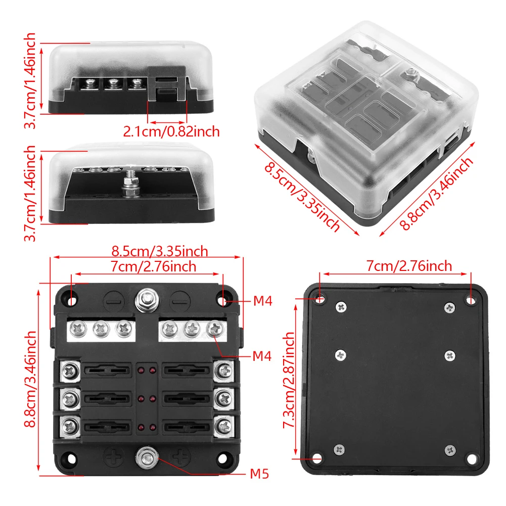 Multi-Circuit Fuse Holder with LED Indicator
