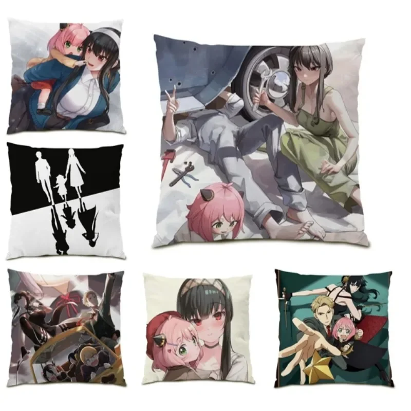 

SPYxFAMILY Pillowcase Anya Forger Cartoon Reversible Home Decor Sofa Minimalist Luxury Anime Cushion Cover 45x45 cm 2024 E1629