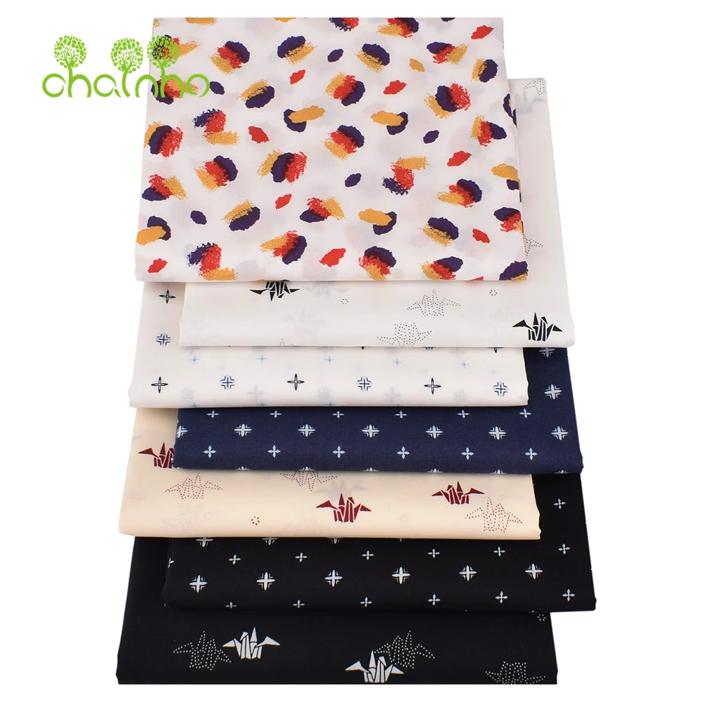 Chainho,Printed Plain Weave Poplin Cotton Fabric,DIY Sewing Quilting Material,Patchwork Cloth,Cartoon Series,3 Sizes,15PC81
